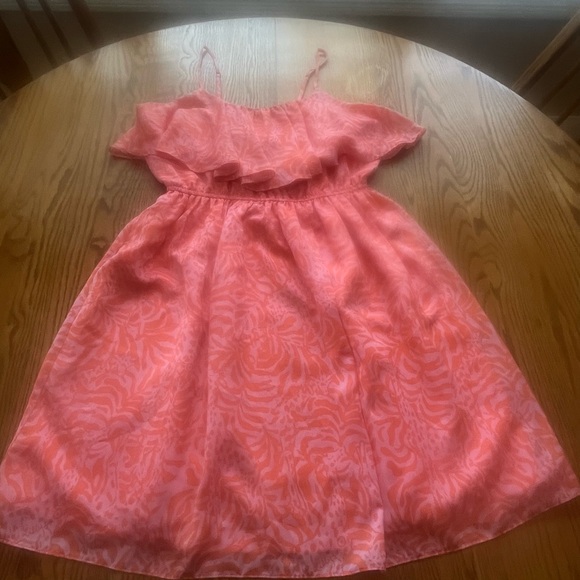 Lilly Pulitzer Target Pink Jungle Orange Giraffe Flounce Dress Women's Size M - Picture 2 of 8